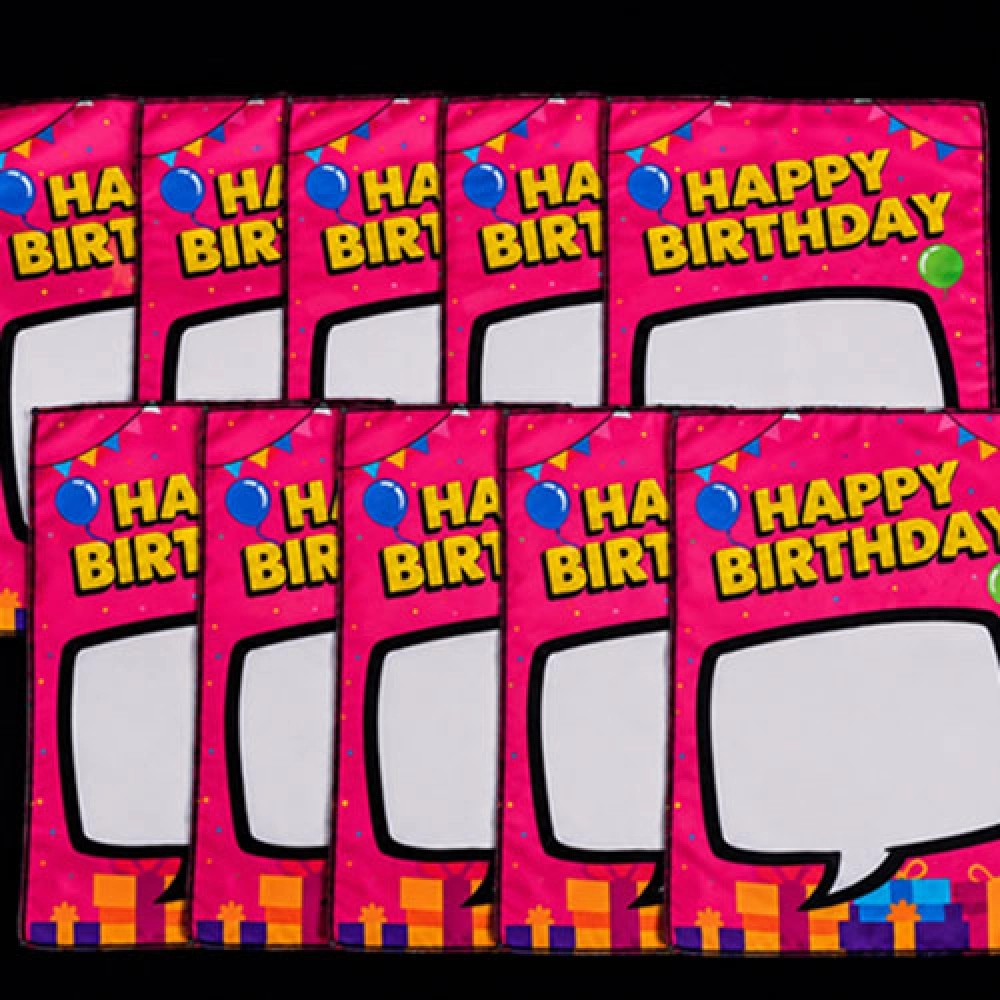 Birthday Silk Surprise REFILL (10 Silks) by PlayTime Magic DEFMA (Pink)