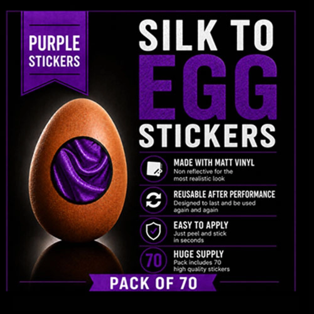 Silk to Egg Stickers (Purple) Pack of 70