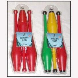 Juggling Set (3 Undecorated Clubs and DVD) - Red by Zyko