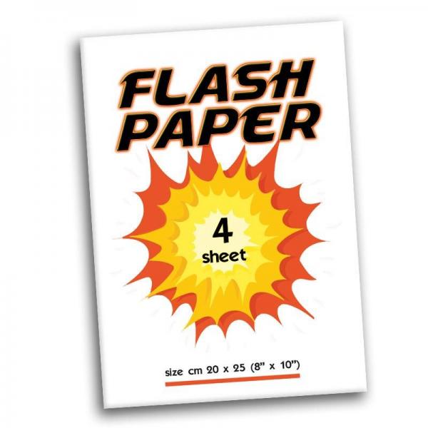 Carta Lampo Bianca - Flash Paper, 4 pezzi 20 cm x 25 cm 