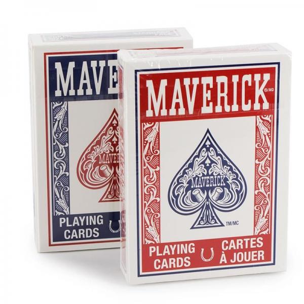 Mazzo di carte Maverick standard index - dorso ros...