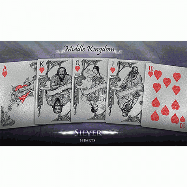 Mazzo di carte Middle Kingdom (Silver) Playing Cards Printed by US Playing Card Co