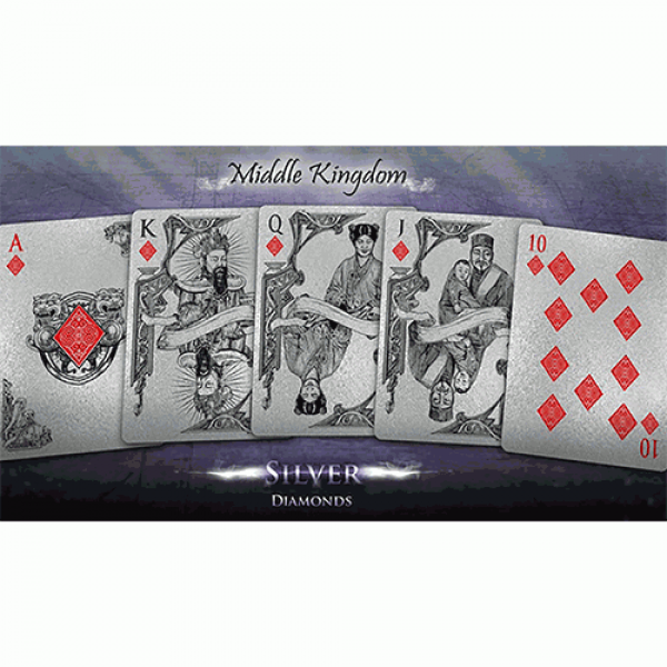 Mazzo di carte Middle Kingdom (Silver) Playing Cards Printed by US Playing Card Co