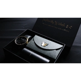 Infinity Watch V2 - Gold Case Black Dial Version (Gimmick and Online Instructions) by Bluether Magic