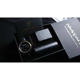 Infinity Watch V2 - Gold Case Black Dial Version (Gimmick and Online Instructions) by Bluether Magic