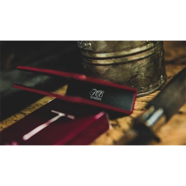 Ostrich Grain Leather Clip (Red) by TCC