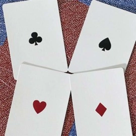 Mazzo di carte Limited Late 19th Century Square Faro (Red) Playing Cards