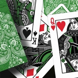 Mazzo di carte Paisley Metallic Green Christmas Playing Cards by Dutch Card House Company