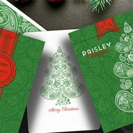 Mazzo di carte Paisley Metallic Green Christmas Playing Cards by Dutch Card House Company