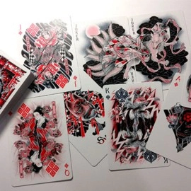 Mazzo di carte Sumi Kitsune Tale Teller (Craft Letterpressed Tuck) Playing Cards by Card Experiment