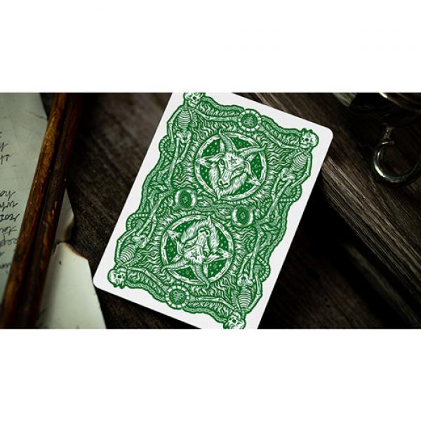 Mazzo di carte 666 Green Playing Cards by Riffle Shuffle