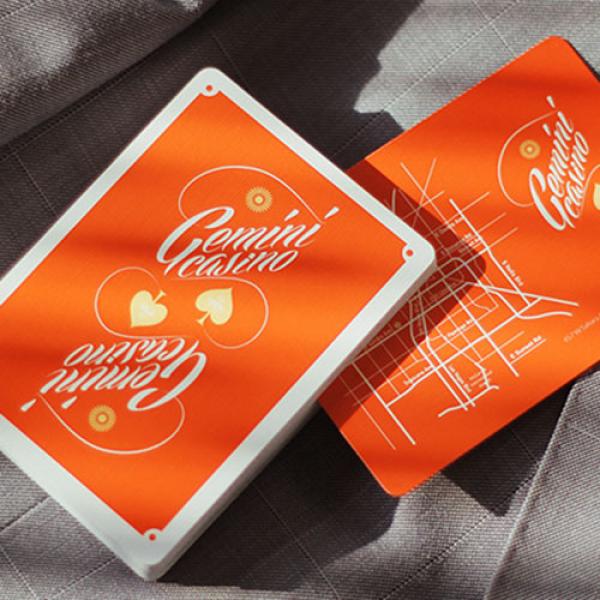 Mazzo di carte Gemini Casino 1975 Orange Playing Cards
