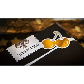 Mazzo di carte Limited Edition Cherry Casino (Monte Carlo Black and Gold) Numbered Seals Playing Cards by Pure Imagination Projects