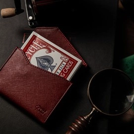 Luxury Leather Playing Card Carrier (Red) by TCC