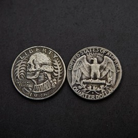 WASHINGTON SKULL HEAD COIN by Men Zi  Magic