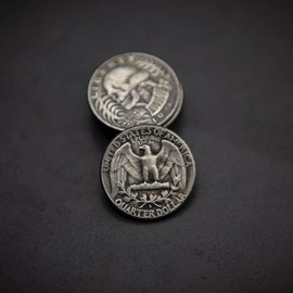 WASHINGTON SKULL HEAD COIN by Men Zi  Magic