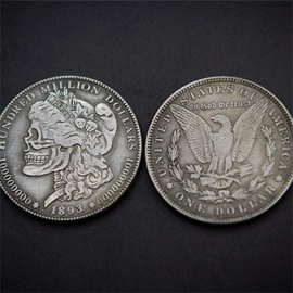 MORGAN SKULL HEAD COIN by Men Zi  Magic