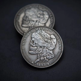 MORGAN SKULL HEAD COIN by Men Zi  Magic