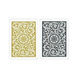Mazzo di carte Copag 1546 Plastic Playing Cards Poker Size Regular Index Black and Gold Double-Deck Set