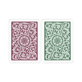 Copag 1546 Plastic Playing Cards Regular Index Green and Burgundy Double-Deck Set