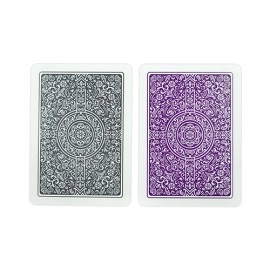 Copag Unique Plastic Playing Cards Poker Size Regular Index Gray and Purple Double-Deck Set
