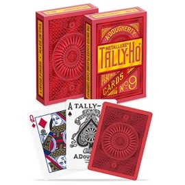 Mazzo di carte Tally-Ho Red (Circle) MetalLuxe by US Playing Cards