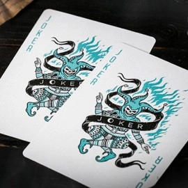 Mazzo di carte 666 V4 (Cyan) Playing Cards by Riffle Shuffle