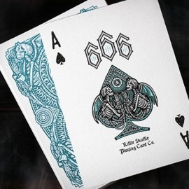 Mazzo di carte 666 V4 (Cyan) Playing Cards by Riffle Shuffle
