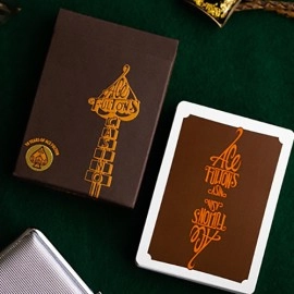 Mazzo di carte ACE FULTON'S 10 YEAR ANNIVERSARY TOBACCO BROWN PLAYING CARDS
