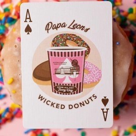 Mazzo di carte Papa Leon's Wicked Donuts (Vanilla) Playing Cards by Wounded Corner and Cam Toner