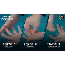 Hanson Chien Presents Crazy Sam's Finger Ring SILVER / LARGE (Gimmick and Online Instructions) by Sam Huang