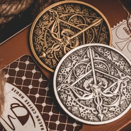 BOW AND ARROW COIN GOLD (Gimmick and Online Instructions) by Bacon Magic