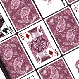 Mazzo di carte Marked Paisley Ton sur Ton Poudre Rouge Playing Cards