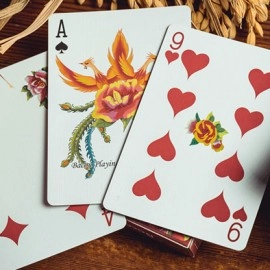 Mazzo di carte Phoenix and Peony (Red) Playing Cards by Bacon Playing Card Company