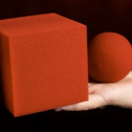 Magic Sponge Ball to Square JUMBO RED by Murphy's Magic
