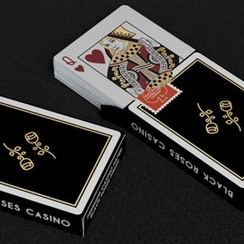 Mazzo di carte Gold Foil Black Roses Casino Playing Cards