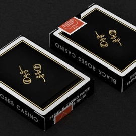 Mazzo di carte Gold Foil Black Roses Casino Playing Cards