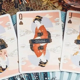 Mazzo di carte The Great Wave off Kanagawa V3 (Autumn Maple / Peachy Pink) Playing Cards