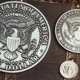 Bacon Jumbo Coin (Oversized Half Dollar) by Bacon Magic