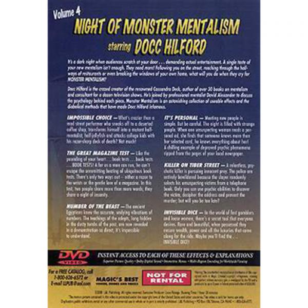 Night Of Monster Mentalism - Volume 4 by Docc Hilford - DVD